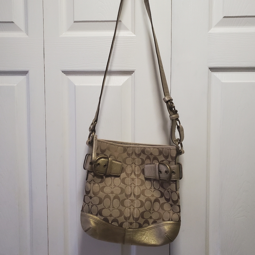 Coach Soho Bag Purse Tan, Brown, Gold